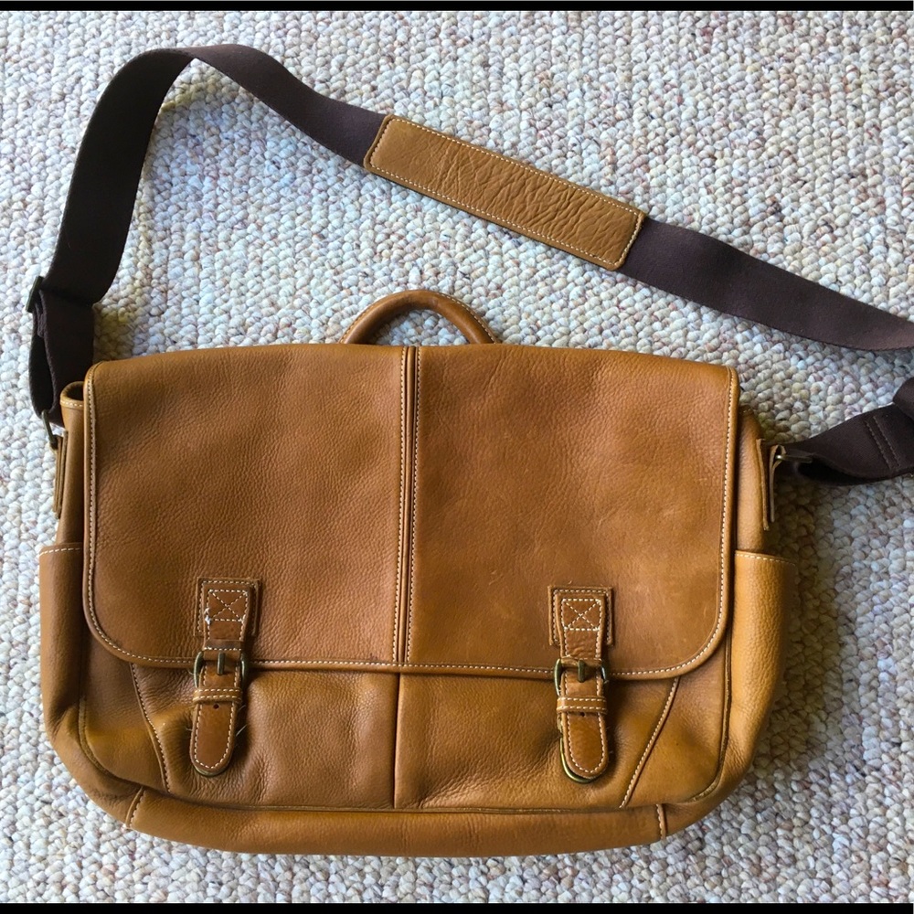 Leather LL Bean briefcase/messenger bag